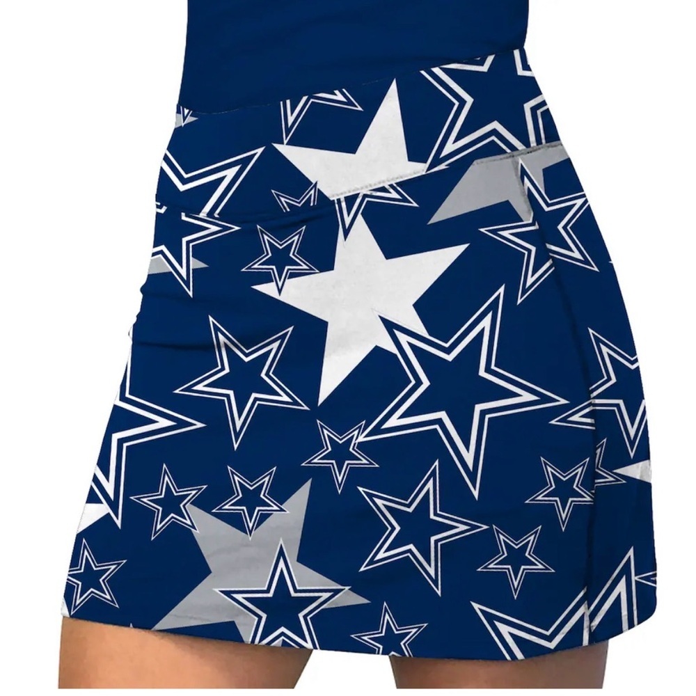 Loudmouth x Dallas Cowboys Navy/Silver Active Star Mini Skirt Size 16